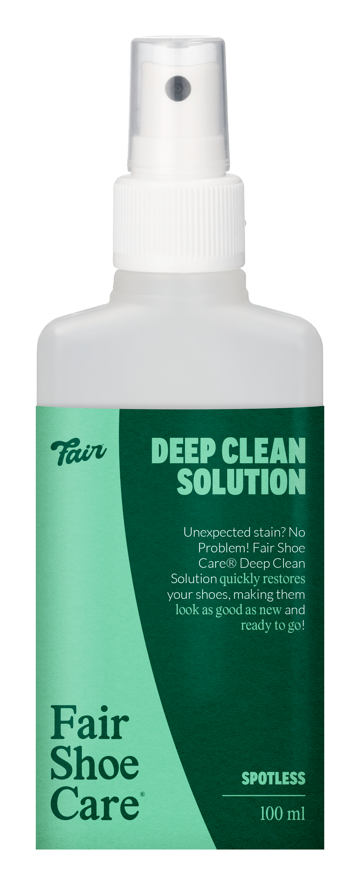 Fair Shoe Care Deep Clean Solution 100 ml spuitfles in verpakking