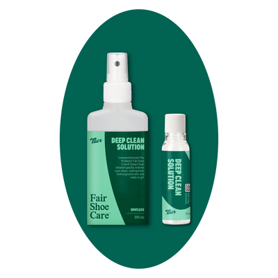 Fair Shoe Care Deep Clean Solution starterkit: spuitfles 100 ml en refill concentraat 25 ml