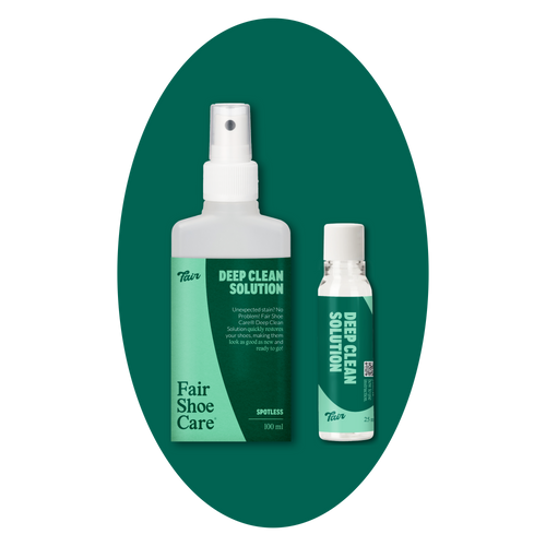 Fair Shoe Care Deep Clean Solution starterkit: spuitfles 100 ml en refill concentraat 25 ml