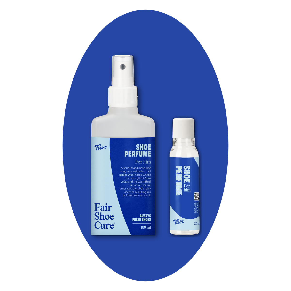 Fair Shoe Care Shoe Perfume For Him starterkit: spuitfles 100 ml en refill concentraat 25 ml