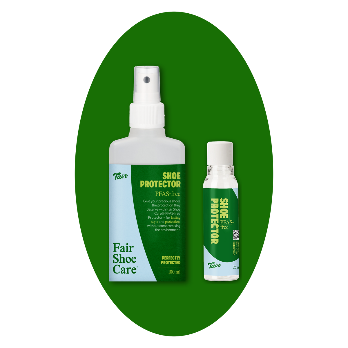 Fair Shoe Care Shoe Protector PFAS-free product kit: spuitfles 100 ml en refill concentraat 25 ml